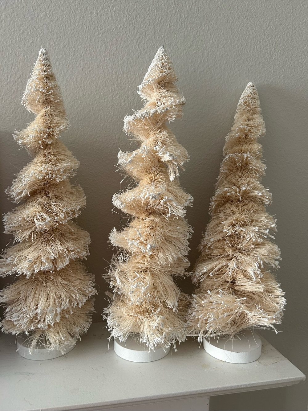 Wondershop Beige Bottle Brush Spiral Christmas Trees